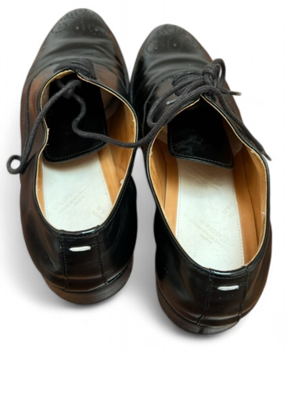 Maison Martin Margiela replica line derby Oxford in glossy black leather size 38 - Picture 5 of 9